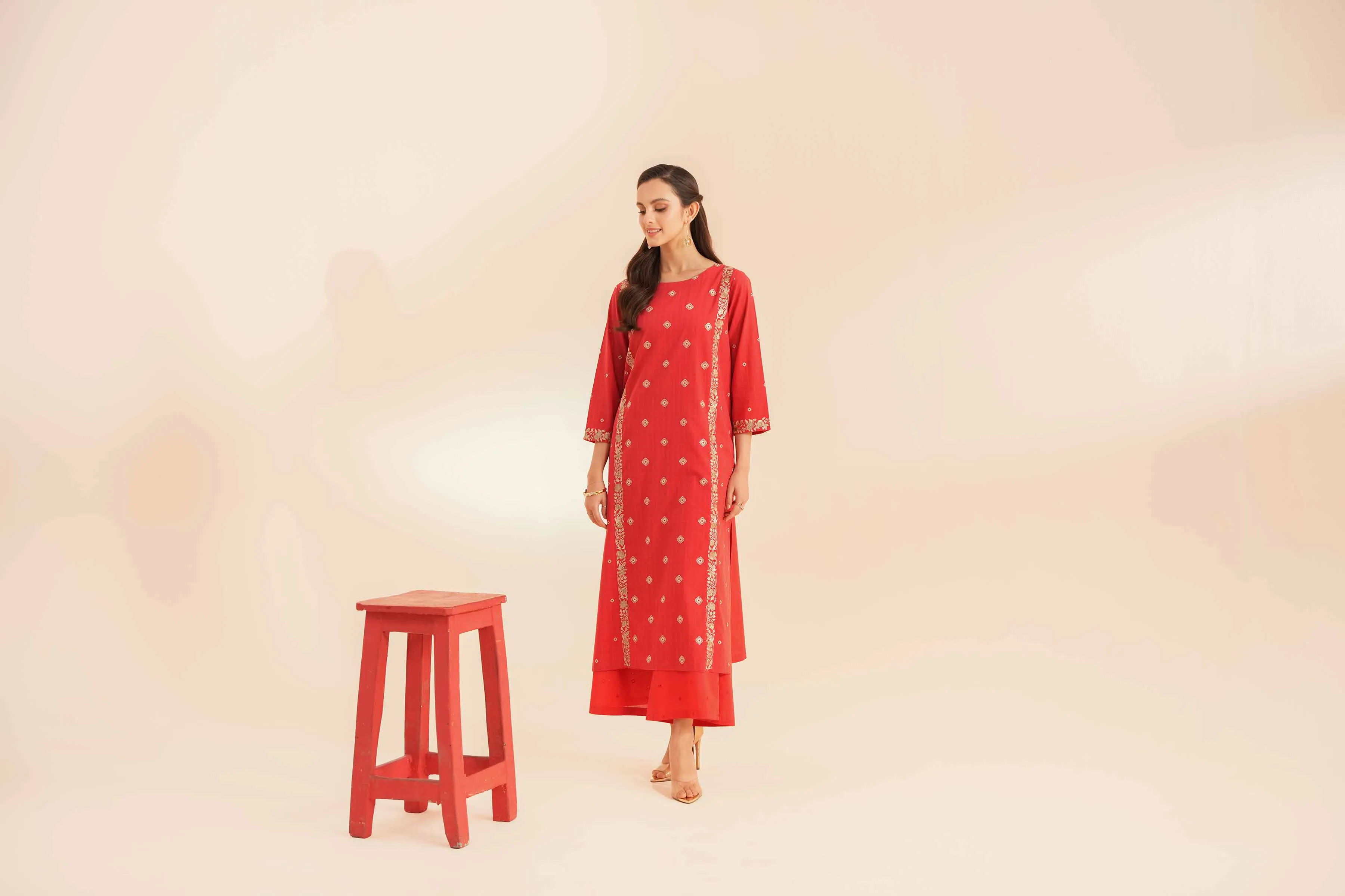 2 Piece - Embroidered Suit - KPE24-18