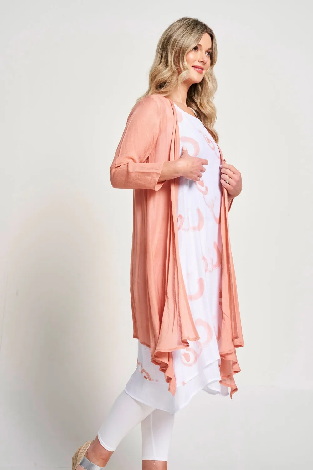Saloos Sleeveless Print Dress & Jacket Twinset
